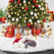 Drezesov Weihnachtsbaum Rock,90cm Luxus Flauschige Plüsch Weiß Kunstpelz Baum Röcke Weihnachten Ornamente