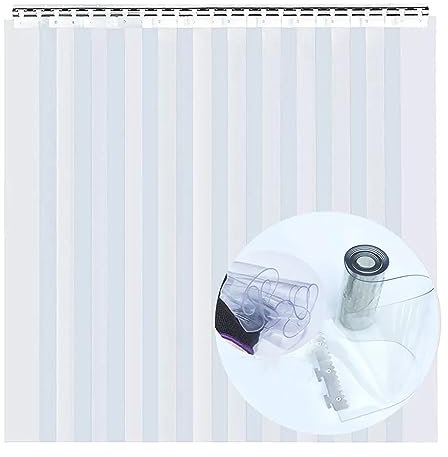 SYFXZZDS Rideau de Porte Lanieres PVC Rideau Industriel À Lanières Doux et Durable Supermarché, Centre Commercial, Entrepôt (Color : Clear, Size : 210x150cm)