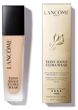 Lancôme Teint Idole Ultra Wear 110C, feuchtigkeitsspendende Full Coverage-Foundation in Beige mit natürlich mattem Finish, bis zu 24 Stunden Halt, geeignet für alle Hauttypen