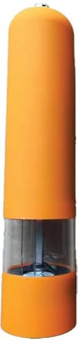 HIsource Electric Salt and Pepper Grinder - One-Handed Battery Operated Kitchen Spice Grinder for Home, Best Electric Pepper Mill Grinder, TikTok Electric Salt and Pepper Shaker. (Orange)