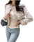 Vagbalena Herbst Damen Einreiher Tweed Jacke Lose Taschen Design Sense Nische Tweed Kurze Bluse Frauen Koreanische Mode Kurze Jacke Kurze Jacke (Rosa,M)
