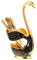 Milisten 1Set Swan-Shaped Spoon Holder with Dessert Spoons Metal Coffee Scoop Storage Rack for Kitchen for Ice Fruits and Desserts Alloy Design