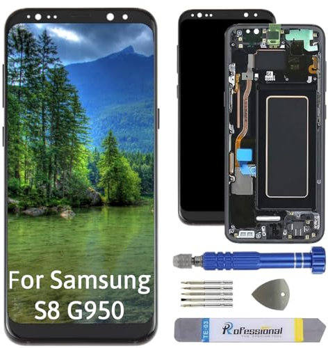 Int'x Full INCELL Display für Samsung S8 G950 LCD Bildschirm Ersatz Touchscreen mit Werkzeug Schwarz mit Rahmen Hohe Qualität