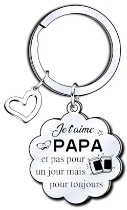 KJKJKJ Cadeau de Fête Des Pères et Noël - Porte-clés Papa - Cadeaux d'Anniversaire et de Famille (7)