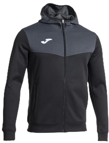 Joma - Herren-Sweatshirt - Reißverschluss - Kapuze - Campus Street, Schwarz, XXS