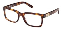 GCDS Brille mit Sehstärke für Unisex optional mit Sonnenbrillentönung oder Blaulichtfilter, Quadratisch, gefertigt aus Acetat, Modell: GD5027 (inklusive Brillenetui)