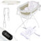 Primabobo Baignoire bébé pliante - baignoire pour bébé pliable avec un oreiller de bain (Premium beige (Oreiller, thermomètre), Baignoire pliable avec support)