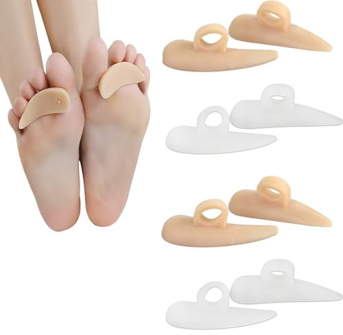 4 Paar Hammerzehenpolster,Hammerzehen Korrektur,Zehenpolster,Hammerzehen,Hammerzeh,Krallenzehen Korrektur,Für Reduziert Schmerzen Und Reibung, Für Frauen Und Männer (Weiß, Hautfarben)