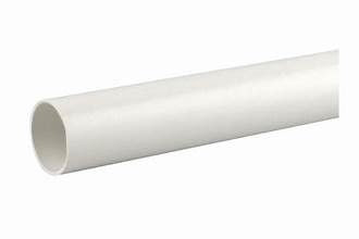 1m Length Pushfit Solvent Weld PVC Pipe Plastic 40mm Waste Pipe - White (Pack of 8)