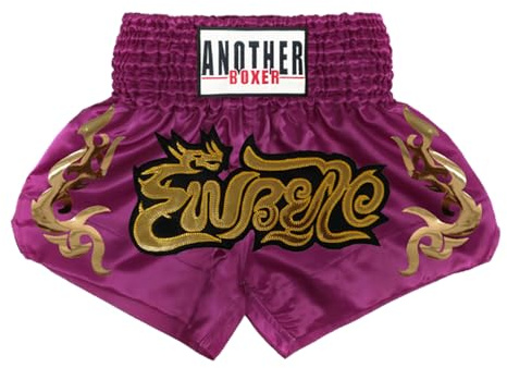 Aislor Pantaloncini Muay Thai Unisex Bambini Pantaloncini da Combattimento Kick Boxing Shorts Pantaloni Corti per MMA rappling Arti Marziali Competizione Viola 8-12 Anni