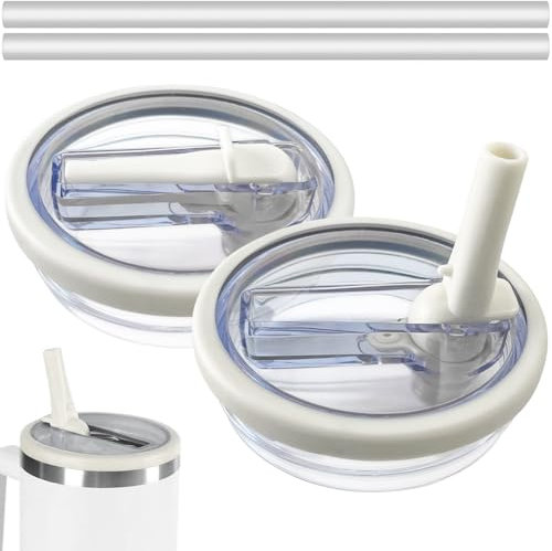 Confezione da 2 coperchi a prova di perdite con cannuccia per bicchieri Stanley da 1,18 l, coperchio superiore riutilizzabile a prova di perdite, accessori per tazze Stanley da 1184 g, ricambio dei