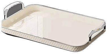 Vassoi da portata Vassoio for la casa bianco crema Vassoio for tazza da tè Vassoio rettangolare Vassoio for spuntini di frutta in plastica di lusso leggero Vassoio for succhi di tè al latte for feste