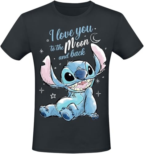 Lilo & Stitch I Love You to the Moon and Back Männer T-Shirt schwarz XXL
