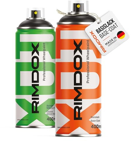 RIMDOX - Bundle | 1K Original OEM Audi Felgenlack Farbton galvanosilber L-LD8 | Silikonentferner | Spraydosen | für Reparatur- als auch Komplettlackierung