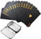 Schwarze Kunststoff-Spielkarten, 54 Stück, Coole Plastikspielkarten, Kartenspiel, wasserdichte Spielkarten Pokerkarten für das Geschenkpartyspiel,Mit Aufbewahrungsbox(Black Diamond)