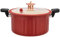 Micro Pressure Cooker 10L, 11 Enamel Small Cooker with Lid, Safety Valve & Non-Stick Stew Pot for Stovetop (Red)