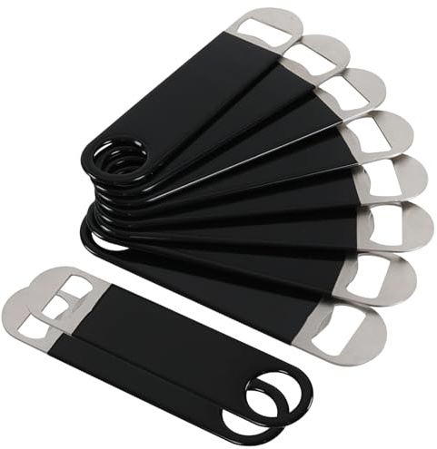 Knifefish 18cm Stainless Steel Bar Blade, 12 Pcs Flat Beer Bottle Openers, Black Bottle Opener for Bar