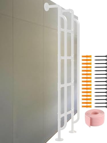 1 scala for letto a castello in metallo resistente con corrimano - Scala for letto a soppalco personalizzabile for interni, camper, dormitori e altro ancora(White,110cm)