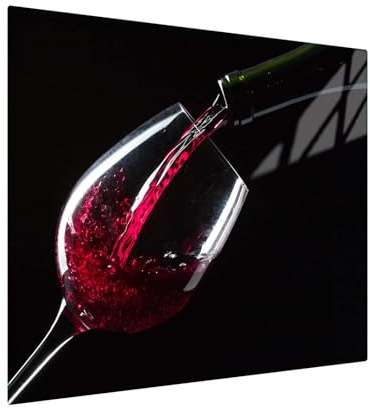 SFArt Herdabdeckung Glas 1 Teilig 60x52 – Gehärtetes Glas Schneidebrett & Ceranfeld Abdeckplatte – Hygienisch & Rutschfest – Schutz für Induktion, Ceran - Wein-Tafel