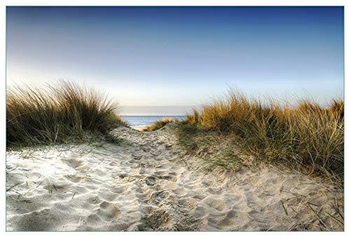Wallario Küchenrückwand selbstklebend 90 x 60 cm, Motiv: Weg durch die Dünen zum Strand am Meer | Spritzschutz abwischbar & pflegeleicht