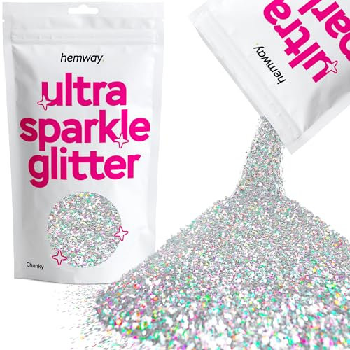 Hemway GROSSE premium Multi Purpose Glitter 1/40 0.025 625 microns 0,6 mm poussière/poudre 100 g / 3,5 oz Couleurs unique pour une utilisation avec de l'artisanat Verre à vin Art
