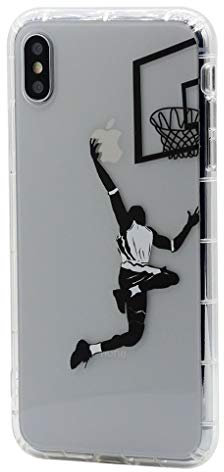 Keyihan Transparente Hülle für iPhone XR 6,1 Zoll, Slam Dunk Basketball Muster Case für Fans, Weich TPU Silikon HandyHülle, Dünn Slim Durchsichtig Klare Design Schutzhülle Stoßfest Anti-Kratz