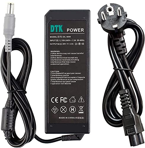 DTK Chargeur 20V 4,5A 90W Alimentation pour Ordinateur Portable pour Lenovo Thinkpad AC Adaptateur Adapter Connecteur: 7.9 x 5.5mm