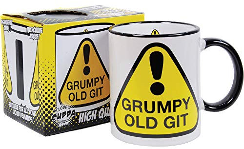 Mug Funny gift for dad - Grumpy Old Git Ceramic Tea Cup. Joke present Idea Grandad Brother Uncle Men Him,250 ml