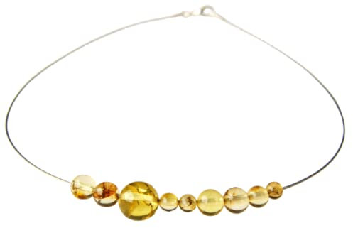Halscollier Halskette Bernsteinkette Bernstein GELB NEU UNIKAT