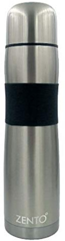 Casa & Casa Zento Stainless Steel Vacuum Insulated Heavy Duty Silicon Grip Flask in Stainless Steel 1000ml