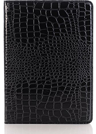 DMaos for iPad 9th 8th 7th Gen (10.2'') Case for Women, iPad Air-3/iPad Pro-2 (10.5'') Case, Crocodile Synthetic Leather Smart Cover, Classic Fashion Protector - Black