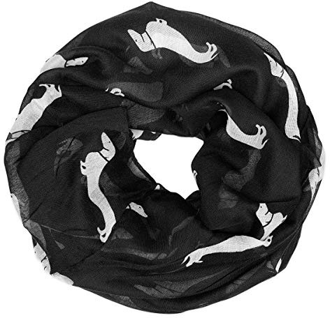 Soul-Cats Dackel Loopschal aus Viskose in schwarz