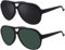 Sonnenbrille Herren Damen La Optica UV400 Retro Pilotenbrille Fliegerbrille - Set Gummiert Schwarz (1 x Grau, 1 x Grün)