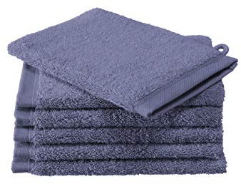 De Witte Lietaer Contessa Gants de Toilette, Cotton, Sapphire Blue, 6gants