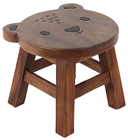 something different Natural Wooden Bear Stool