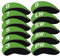 Fltrad Golfschläger-Schutzhüllen für Eisen, 3–9 AW/SW/PW/LW, elastisch, wiederverwendbar, Neopren, mit Zahlenschild, schützende Hülle, Schwarz und Grün, 12 Stück