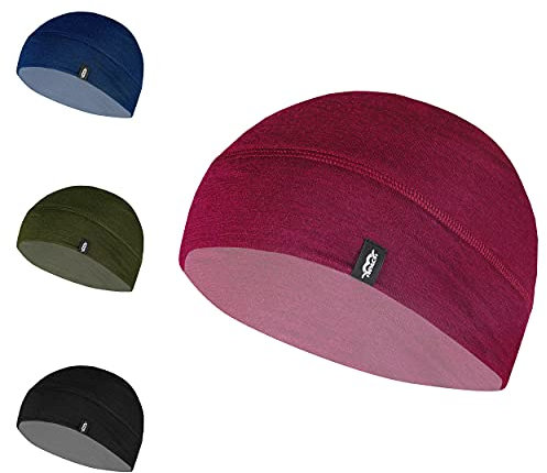 P.A.C. Merino Fleece Beanie, 100% Made in Germany, Wendefunktion, Atmungsaktiv, Thermoregulierend, Unisex (DE/NL/SE/PL, Alphanumerisch, Einheitsgröße, Standard, Plum)