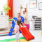 Willonin Toboggan pour Enfants Pliable en Plastique, Jeu Plein Air Enfant avec Panier de Basket en Plastique, Porteur 50 kg
