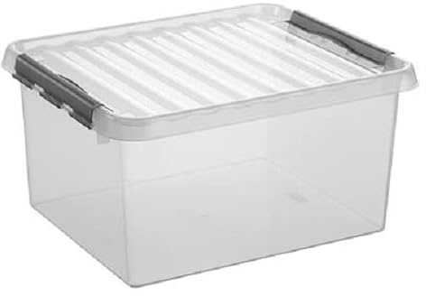 3 Stück - SUNWARE Q-Line Box - 36 Liter - 500 x 400 x 260mm - transparent/grau