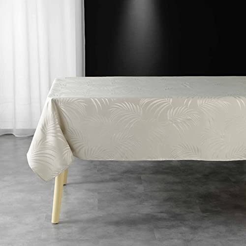 Douceur d'Intérieur, Tischdecke, rechteckig, 140 x 240 cm, Leinen, Jacquard, Feder