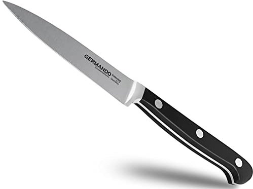 Kleines Kochmesser Solingen Küchenmesser Geschmiedet Officemesser Made in Germany Universal Messer Rostfrei Klingenlänge 10 cm Allzweckmesser zum Schneiden und Schälen von Obst, Gemüse und Fleisch