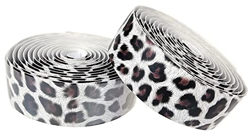 2pcs Leopard-Druck-Anti-Rutsch-Straßen-Fahrrad-Fahrrad-Lenkerband Fahrrad Griff Gürtel Cork Wrap 998 (Color : Brown)