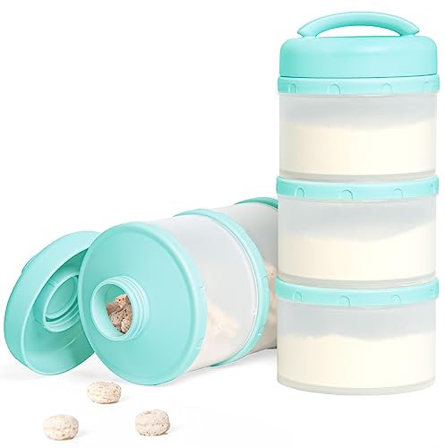 Termichy Lot de 2 boîtes de rangement empilables pour bébé (vert menthe)