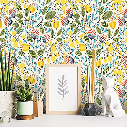 funlife Peel and Stick Wallpaper Decals, Self Adhesive Furniture Sticker, Contact Paper with Back Adhesive for Wall, Drawer, Urban Contemporary Lemon