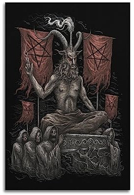 VZRSQZK Poster im Gothic-Stil, satanisches Baphomet, dekoratives Gemälde, Leinwand-Wandposter und Kunstdruck, modernes Familienschlafzimmer-Dekor-Poster, 20 x 30 cm