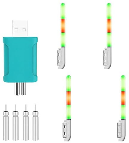 Knicklichter Angeln, 4 Stück Angeln Leuchtstäbe Float Glow Stick Nachtfischen Knicklichter Fluoreszierendes Rod Tip Glow Sticks für Angeln (Without Bell-A)
