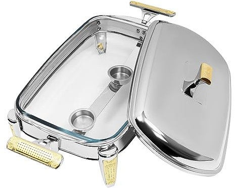 EurHomePlus Chafing Dish 2,2 litri scaldavivande, contenitore termico per uso domestico, in acciaio inox, per ristorazione, buffet e feste