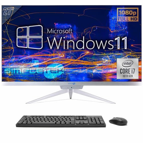 SIMPLETEK - PC All in One 27 Full HD | Core i7 10° Gen | Windows 11 | 32GB RAM SSD 2TB | Webcam 2K Integrata | HDMI Seriale RS232