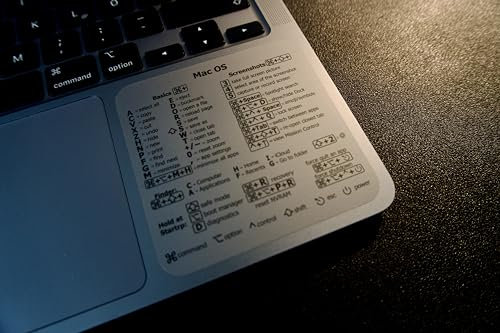 Mac Commands Shortcut Sticker, Mac Sticker mit Tastenkombination für Kurzbefehle