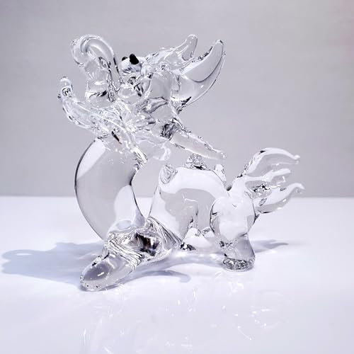 Glasierte Drachen-Sternzeichen-Ornamente, kreative Geburtstagsgeschenke, Kristallglas, Tier-Sternzeichen-Kunsthandwerk (Color : Clear)